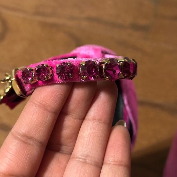 NEW Versace Aevita Heels Crushed Velvet Hot Pink - Picture 6 of 7